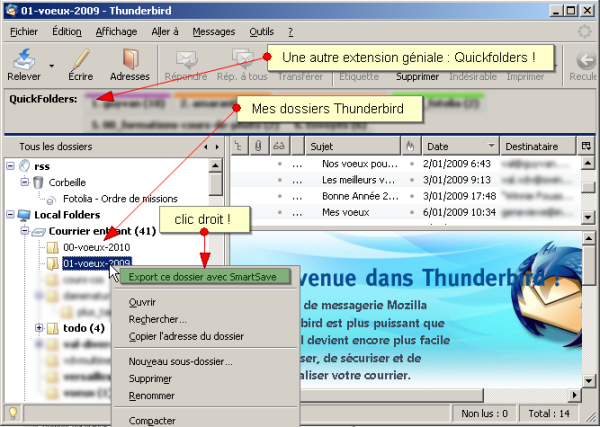 Thunderbird : archiver les courriers électroniques en EML